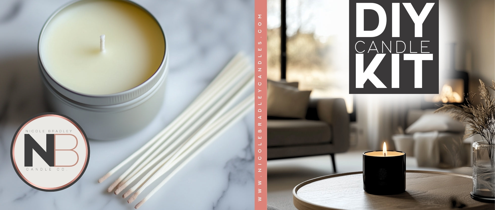 DIY candle kit by Nicole Bradley Candle Co for creating luxury home fragrance candles.